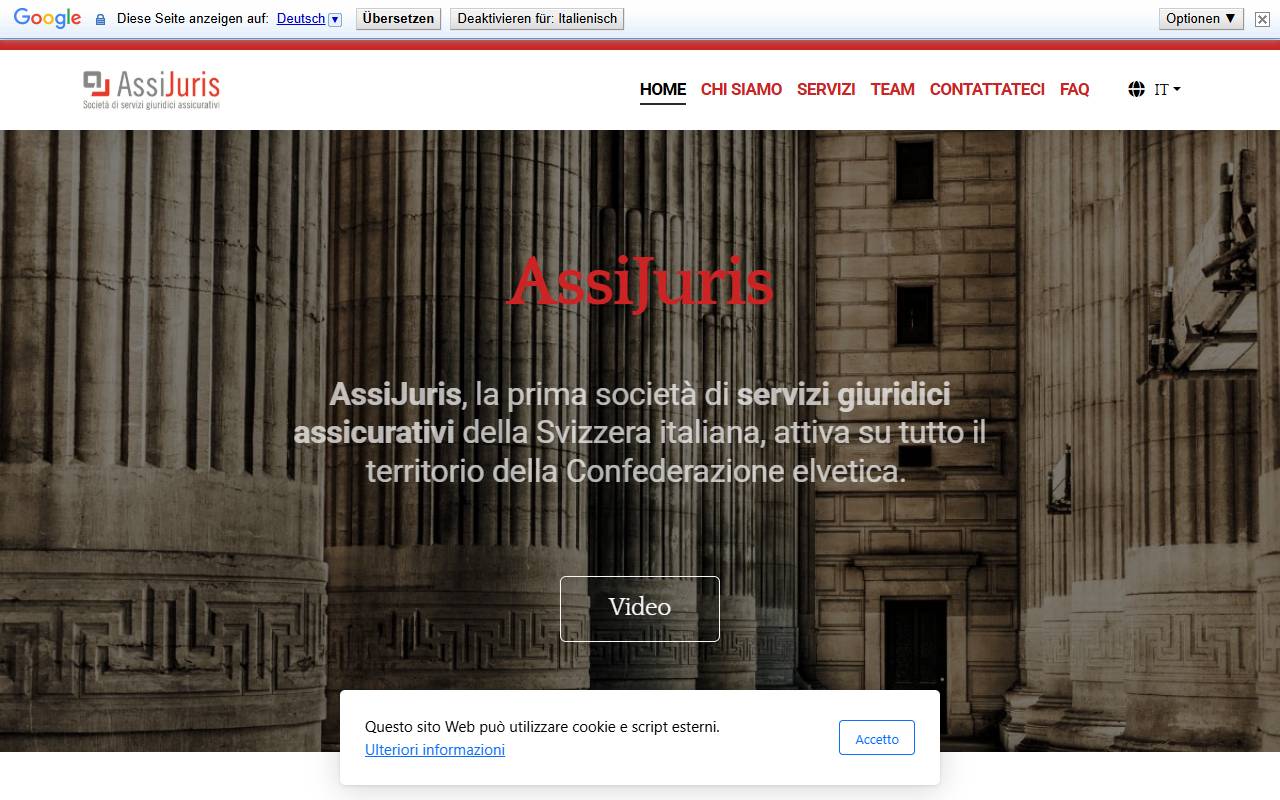 Anteprima del sito: AssiJuris Sagl