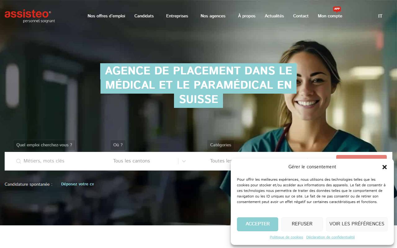 Anteprima del sito: Assisteo Suisse SA