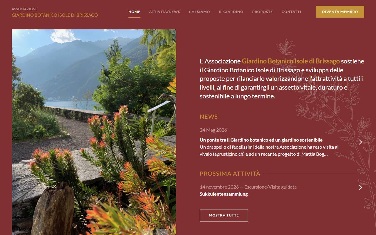 Anteprima del sito: Associazione Giardino Botanico Isole di Brissago