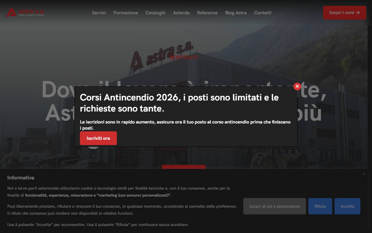Anteprima del sito: FIRE & SAFETY WORK - ASTRA SA