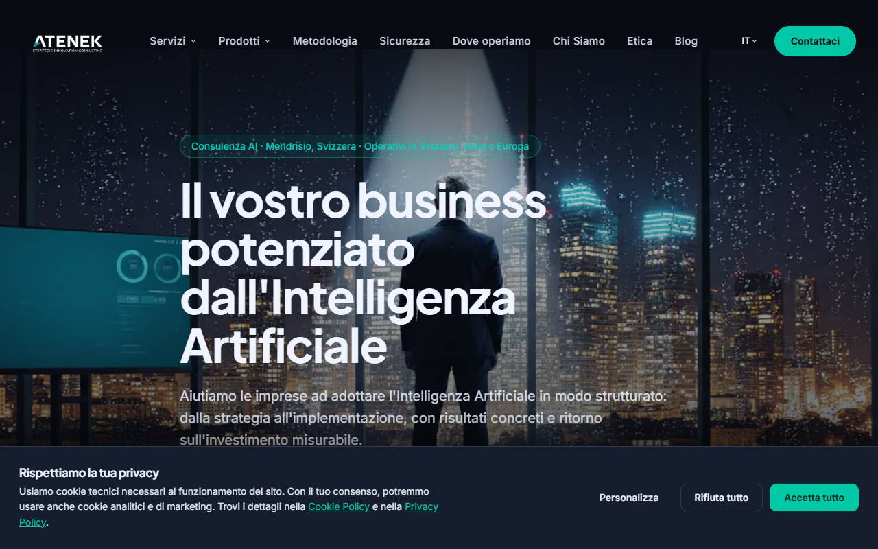 Anteprima del sito: Atenek Sagl