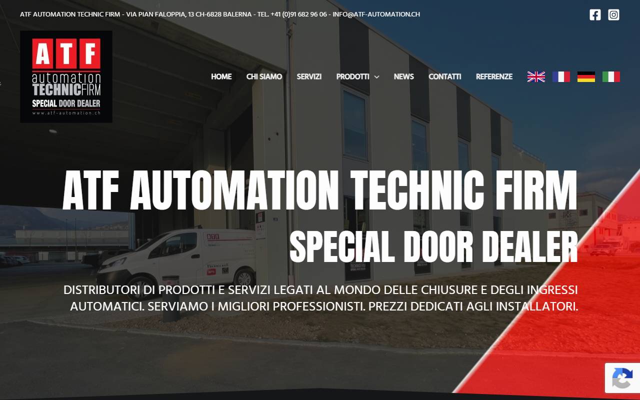 Anteprima del sito: ATF Automation Technic Firm Sagl