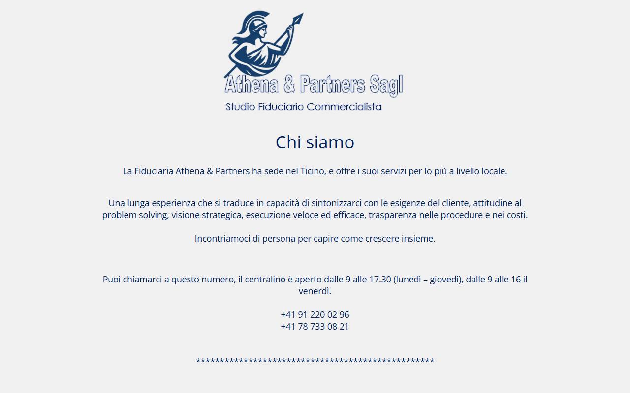 Anteprima del sito: Athena & Partners Sagl