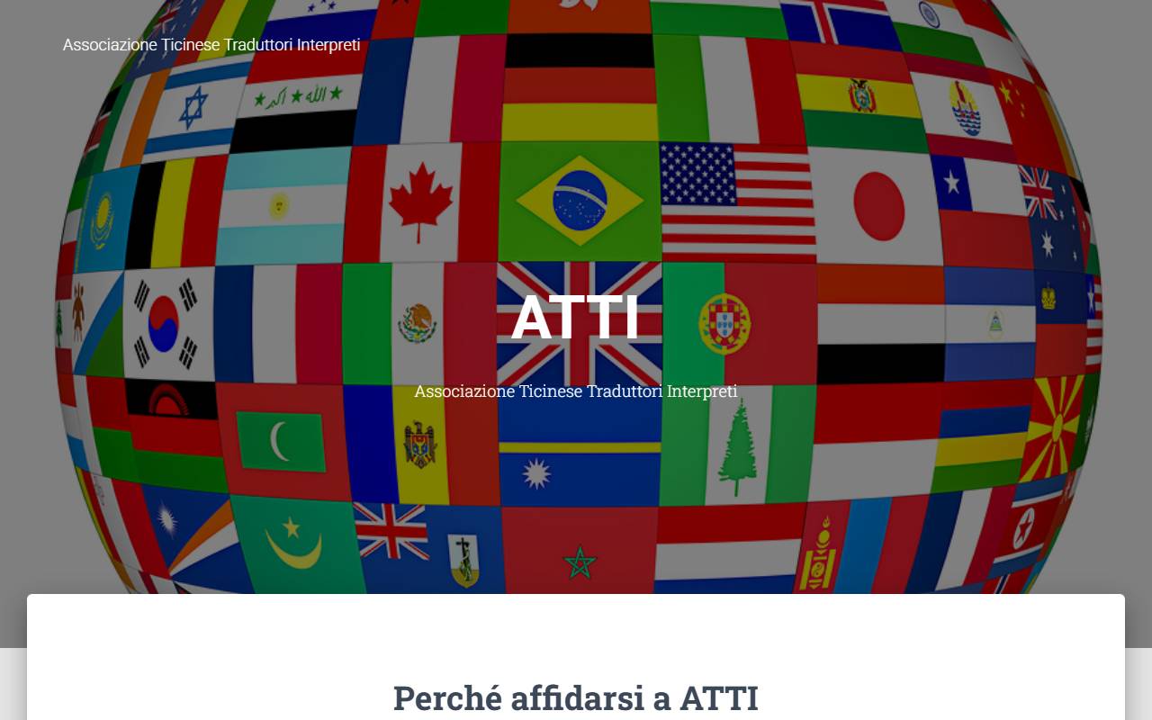 Anteprima del sito: ATTI, Associazione Ticinese Traduttori ed Interpreti interculturali