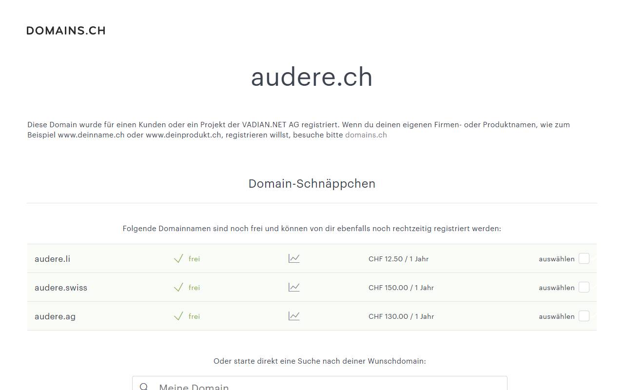 Anteprima del sito: AUDERE SEMPER GmbH