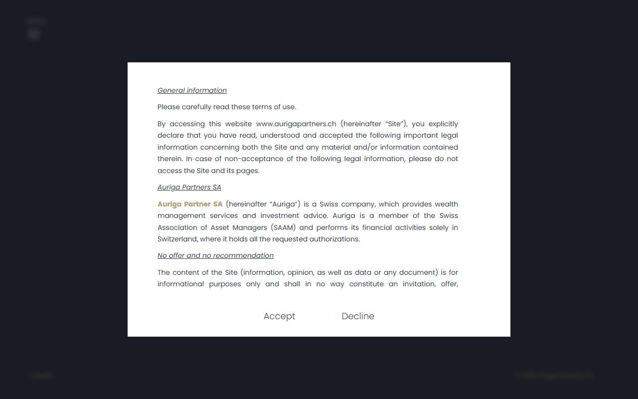 Anteprima del sito: Auriga Partners SA