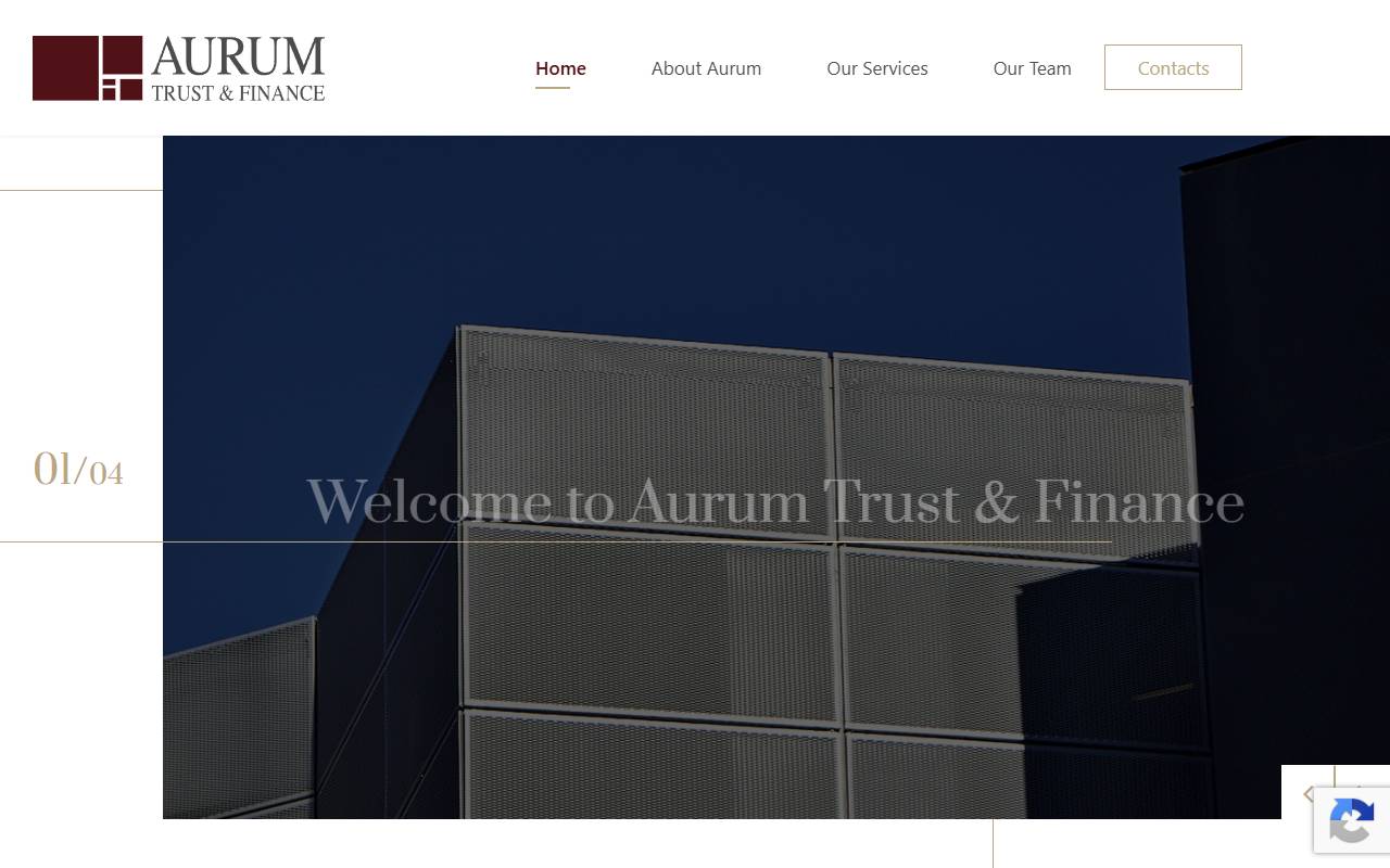 Anteprima del sito: Aurum Trust & Finance SA