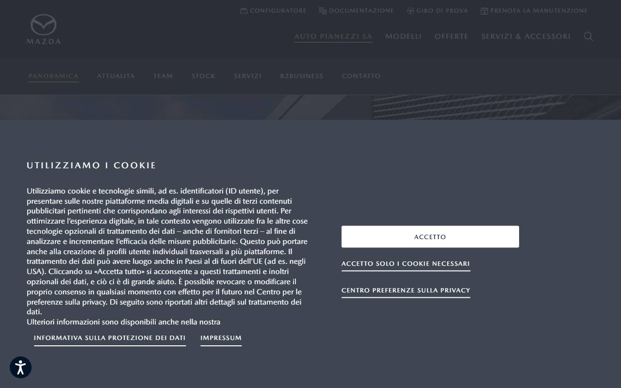 Anteprima del sito: Auto Pianezzi SA