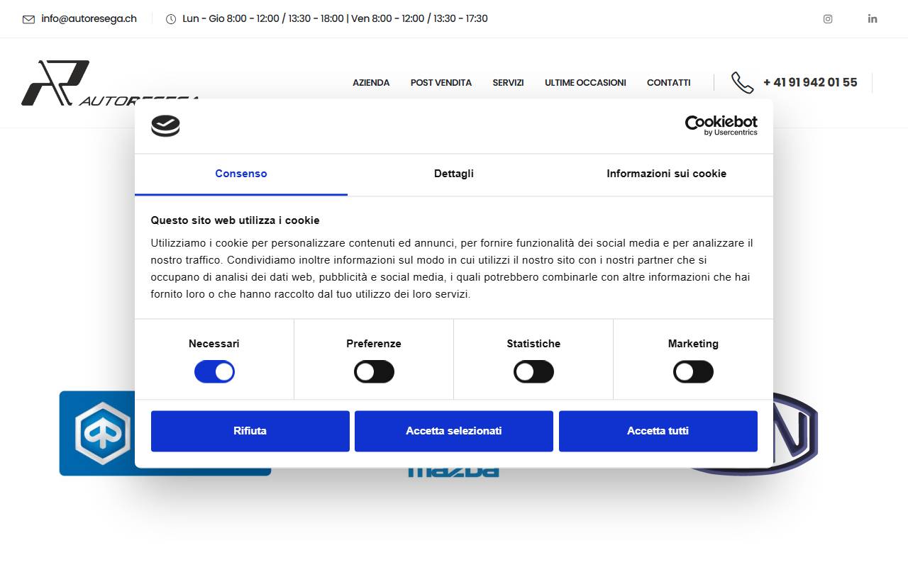 Anteprima del sito: Autoresega Sagl