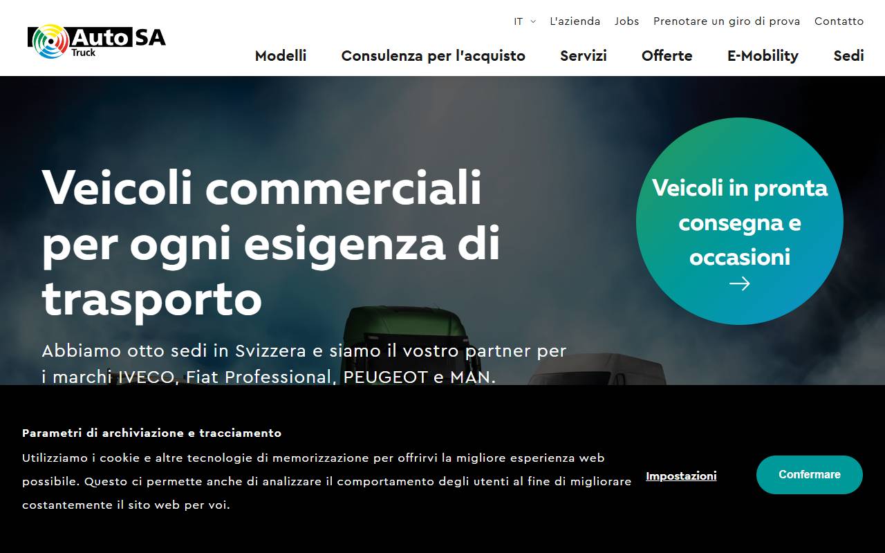 Anteprima del sito: Auto SA Truck Bellinzona
