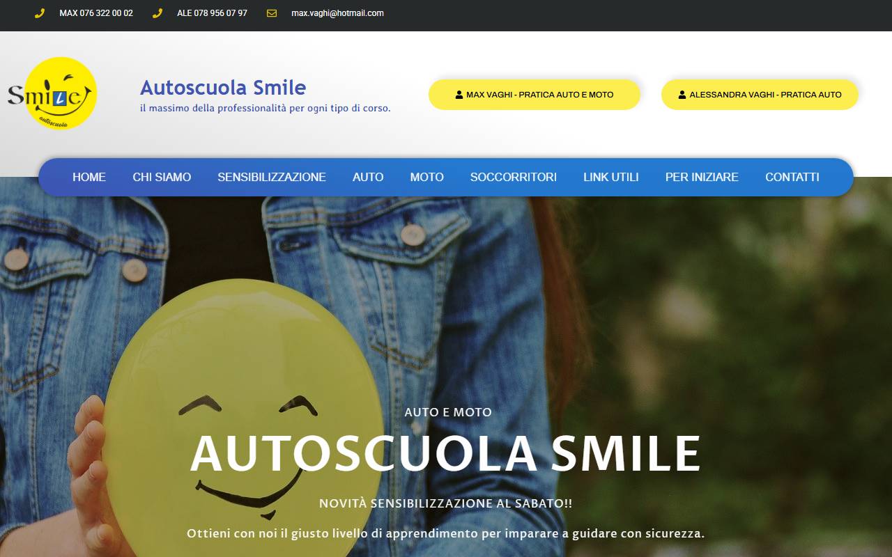 Anteprima del sito: Autoscuola Smile di Vaghi