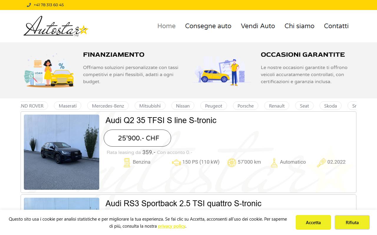 Anteprima del sito: Autostar Sagl