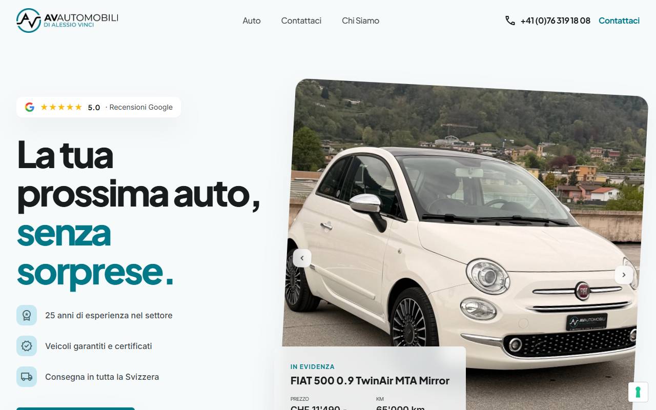 Anteprima del sito: AV AUTOMOBILI di Vinci Alessio
