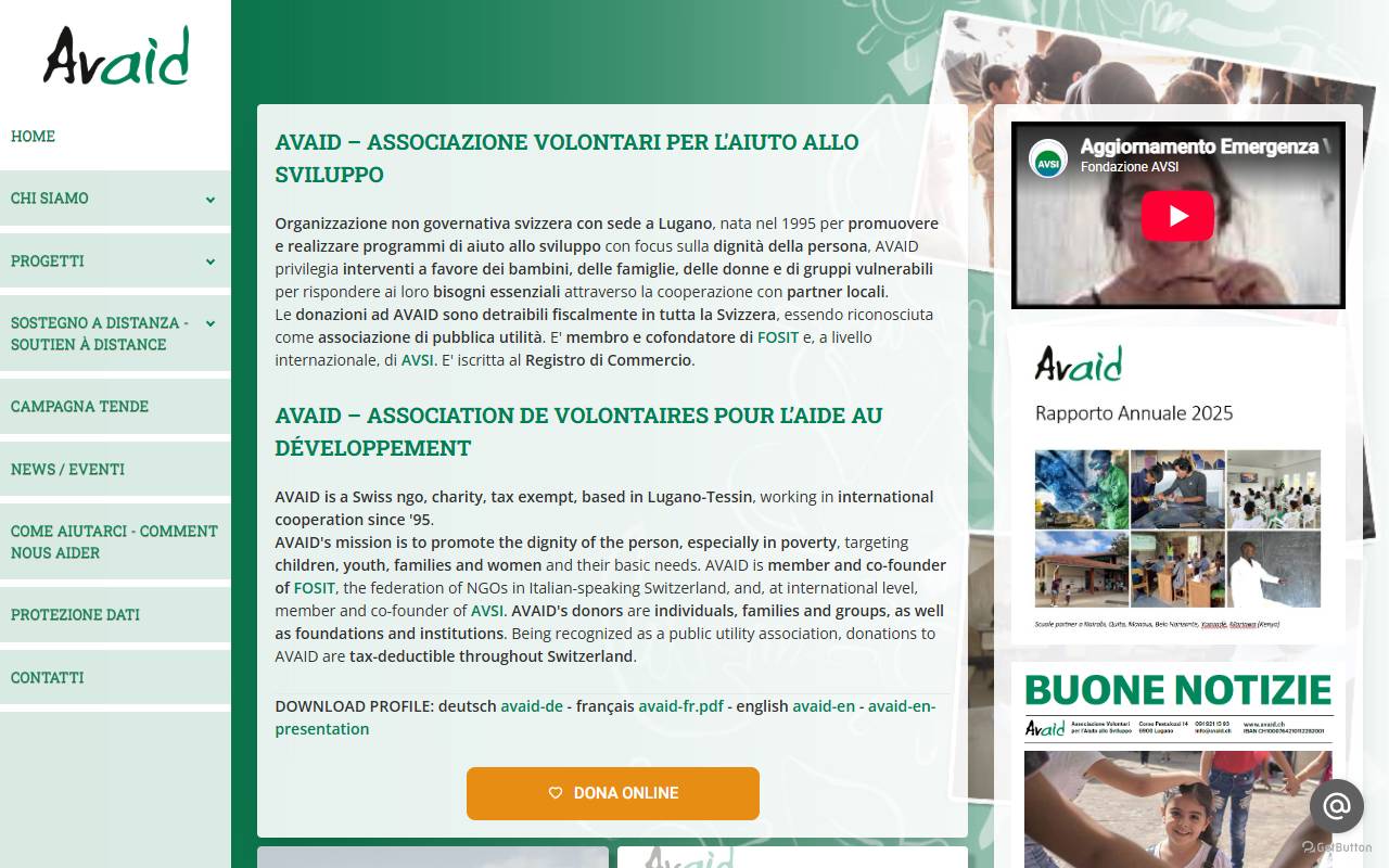 Anteprima del sito: Association Volontaires pour l'Aide au Développement (AVAID)