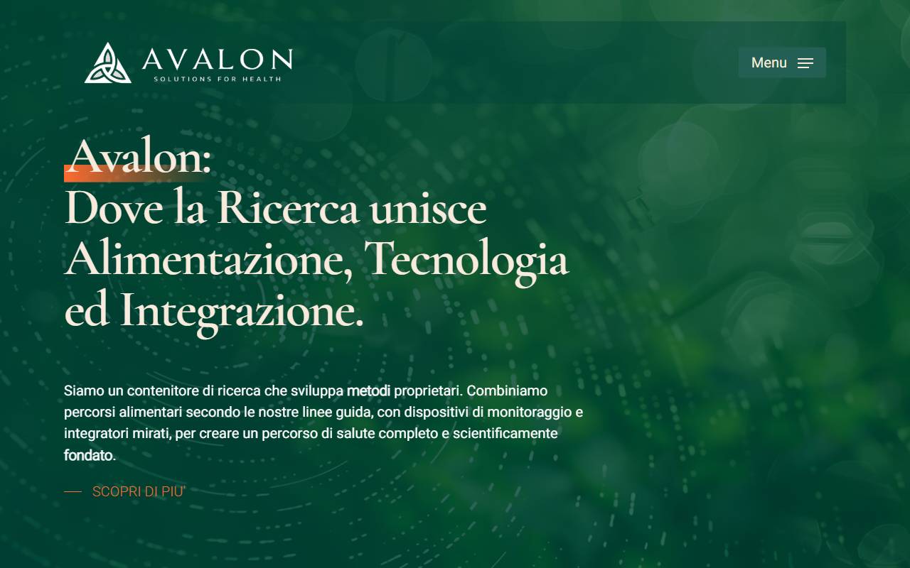 Anteprima del sito: Avalon Solution Sagl
