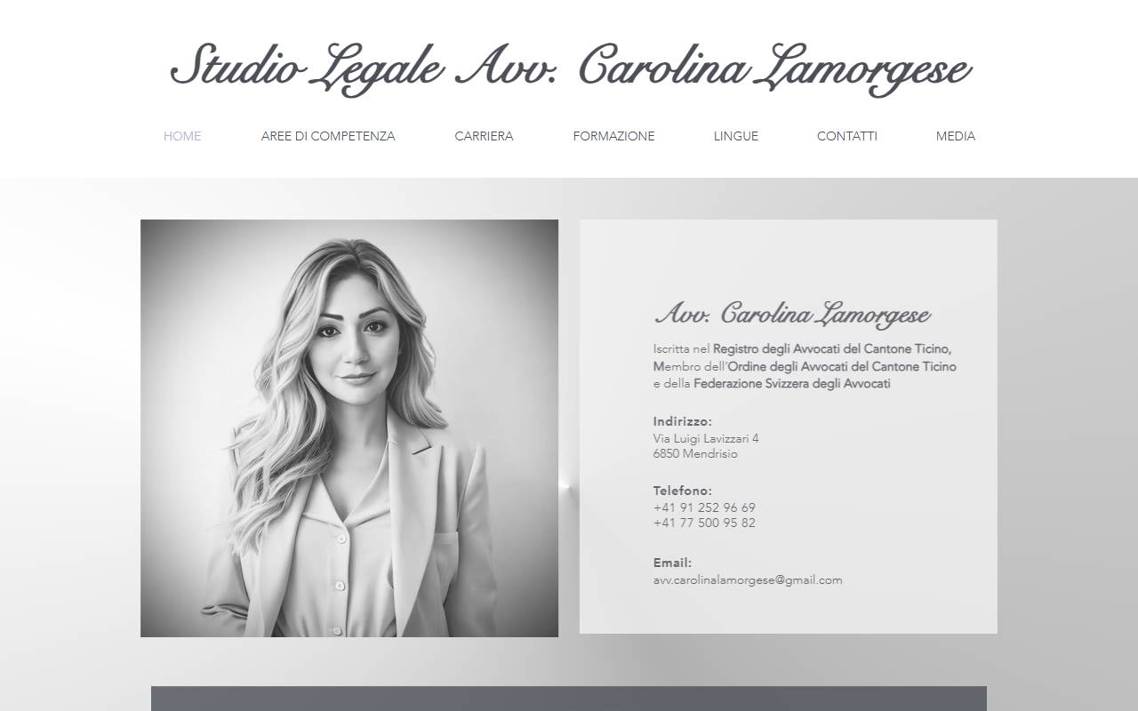 Anteprima del sito: Studio Legale Avv. Carolina Lamorgese Sagl