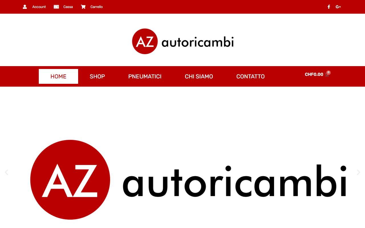 Anteprima del sito: AZ autoricambi Sagl