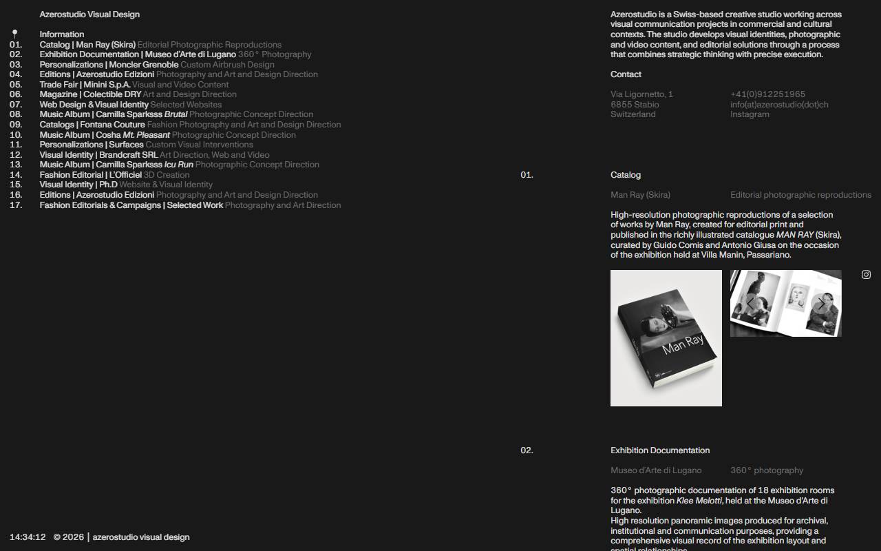 Anteprima del sito: Azerostudio Visual Design di Roger Weiss
