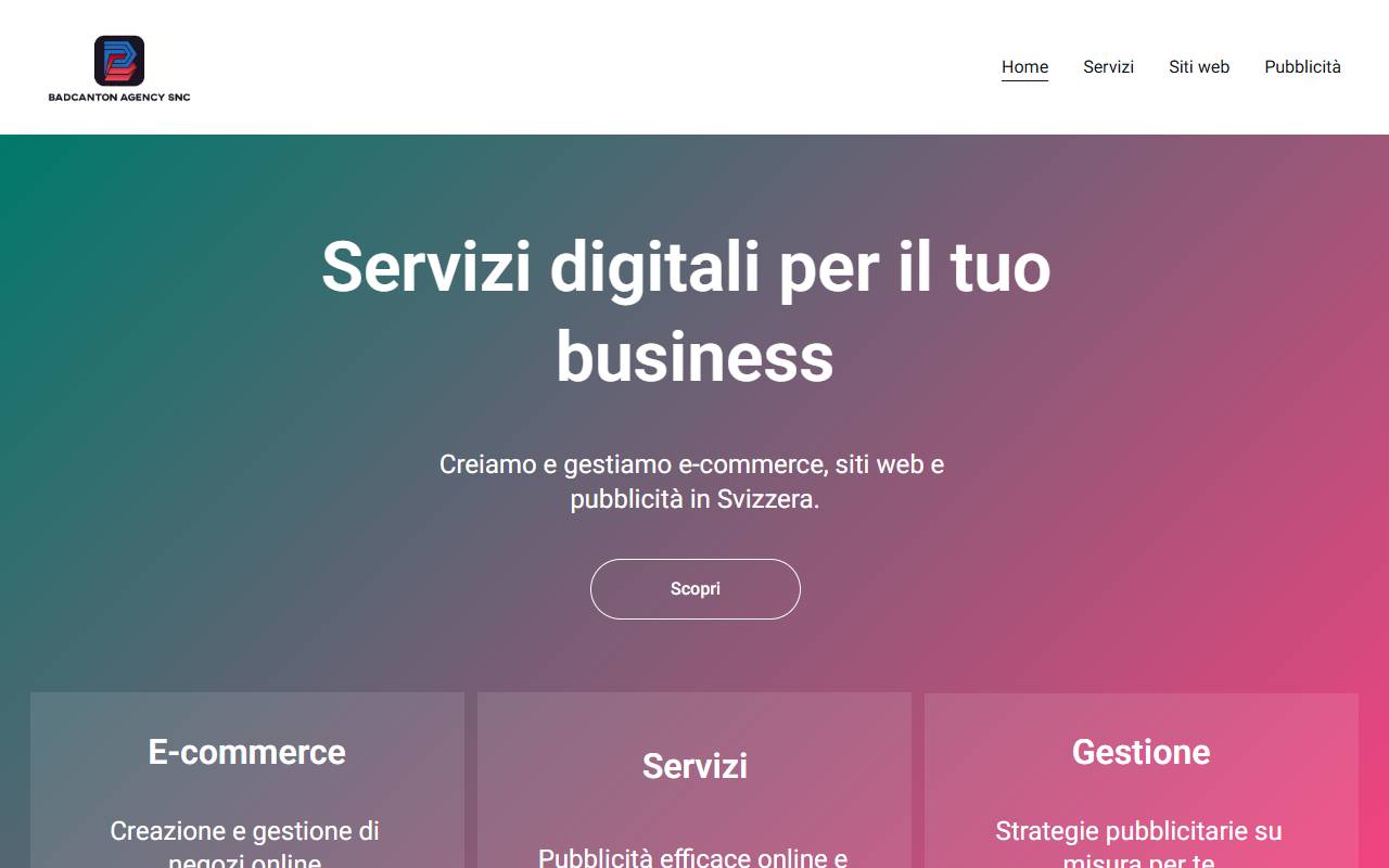 Anteprima del sito: Badcanton Agency SNC