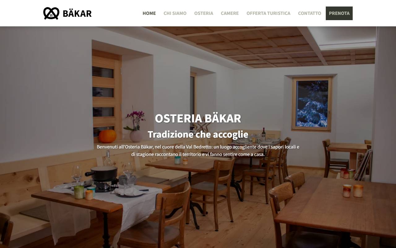 Anteprima del sito: Bäkar Bedretto di Jurietti Dania