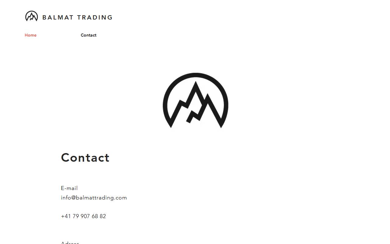 Anteprima del sito: Balmat Trading Sagl