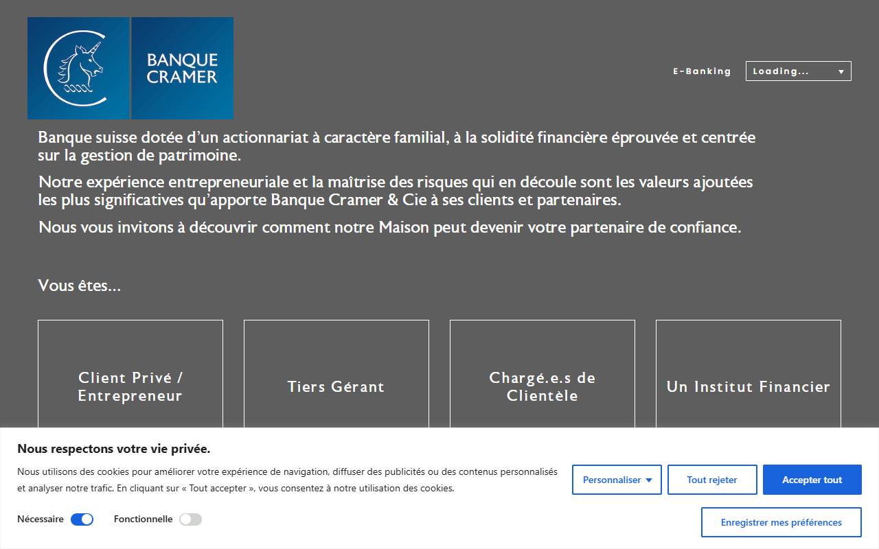 Anteprima del sito: Banque Cramer & Cie SA succursale di Lugano