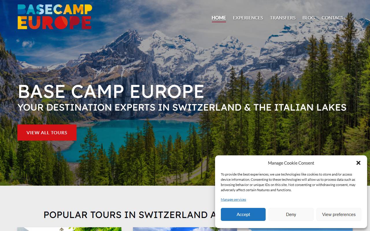Anteprima del sito: Base Camp Europe Sagl