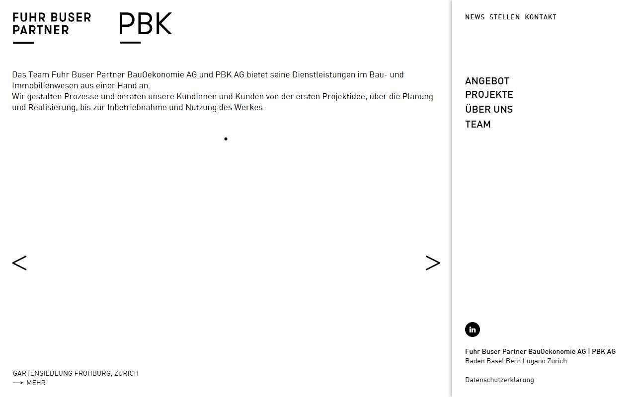 Anteprima del sito: PBK AG