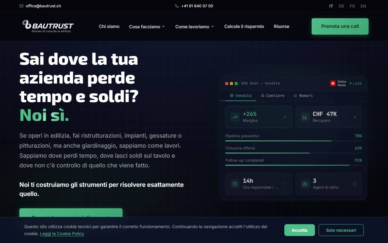 Anteprima del sito: Bautrust AG