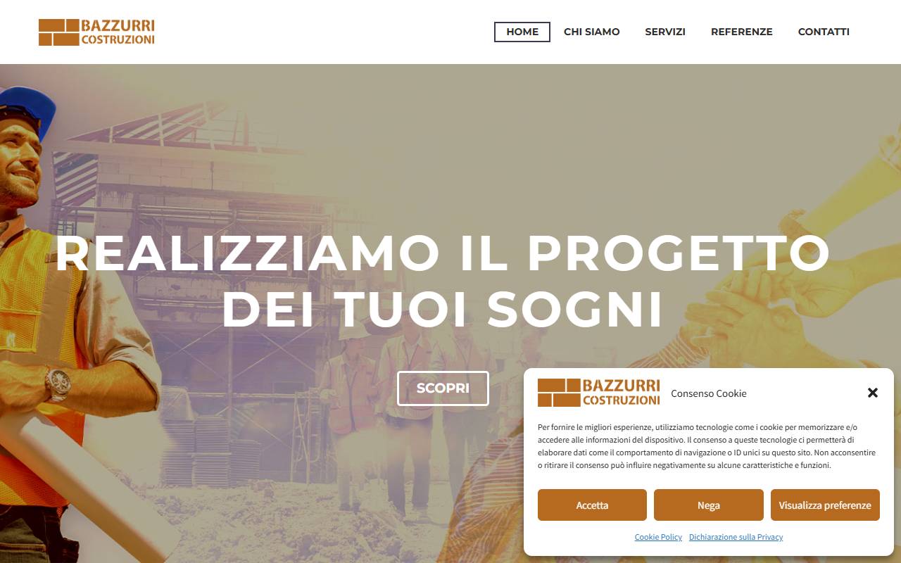 Anteprima del sito: S. Bazzurri Costruzioni Sagl