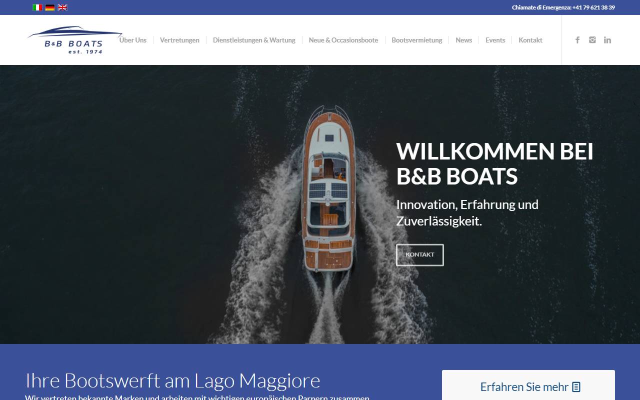Anteprima del sito: B & B CANTIERI NAUTICI Sagl