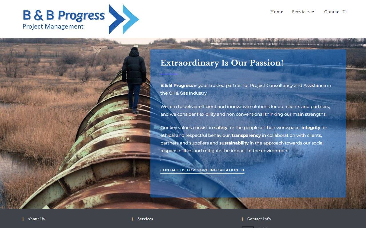 Anteprima del sito: B & B Progress GmbH