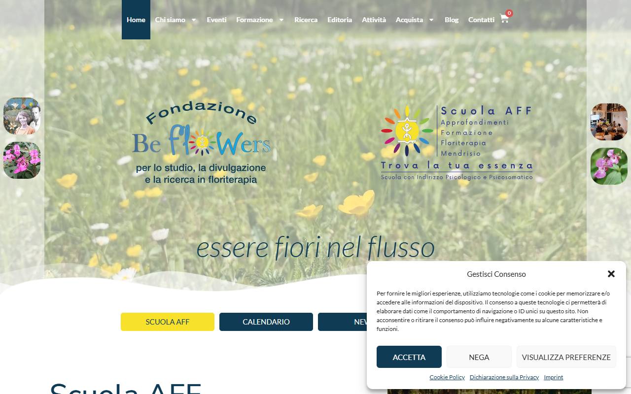 Anteprima del sito: Fondazione Be Flowers per lo studio, la divulgazione e la ricerca in floriterapia