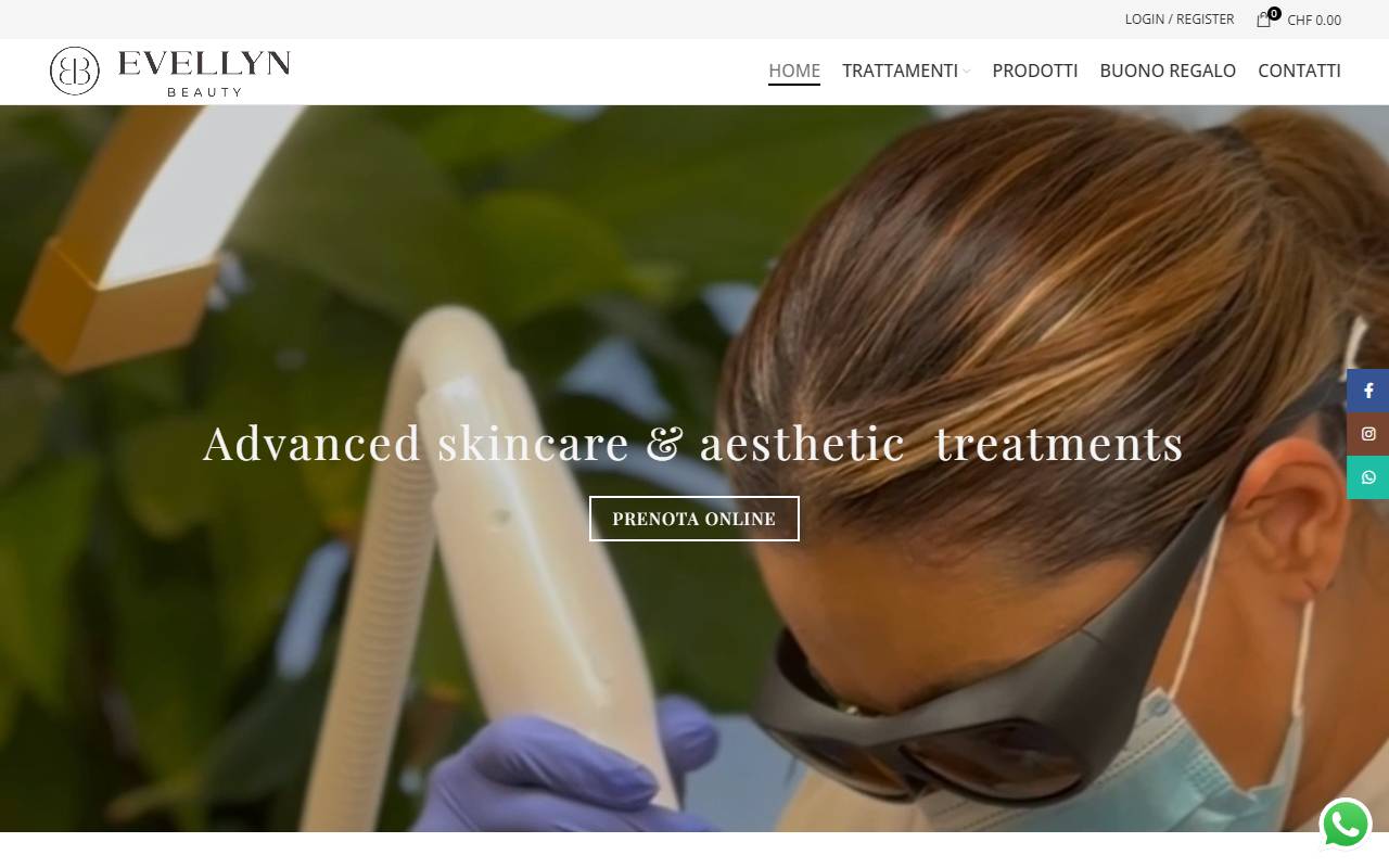 Anteprima del sito: Evellyn Beauty Sagl