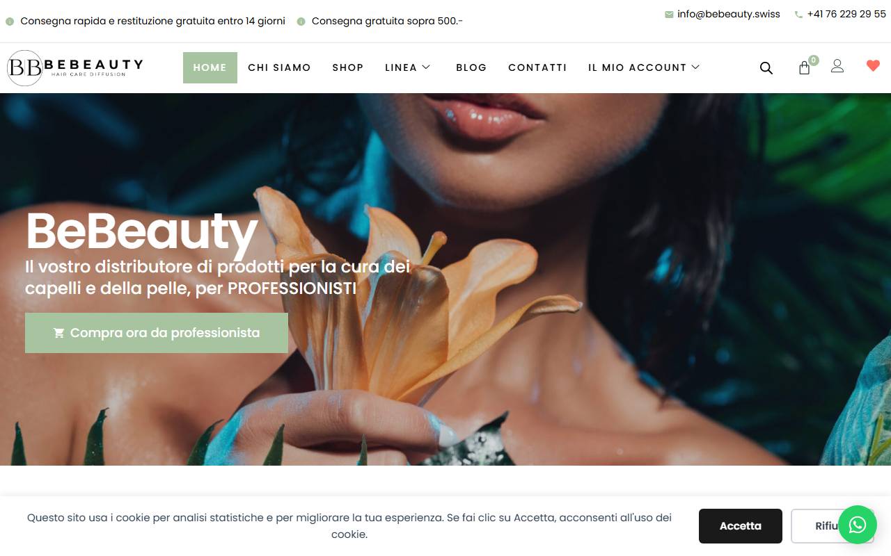 Anteprima del sito: BeBeauty Hair Care Diffusion Sagl