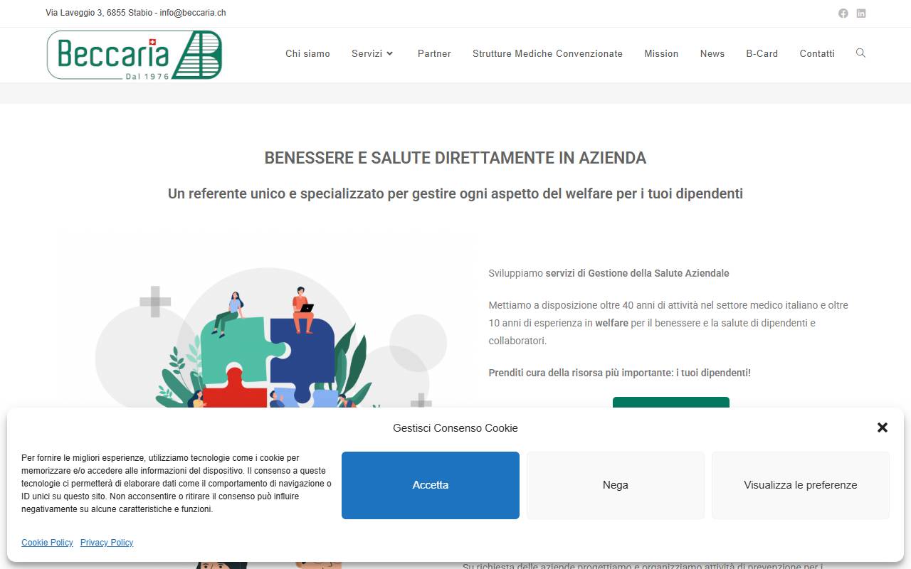 Anteprima del sito: CENTRO POLISPECIALISTICO BECCARIA S.R.L., Varese, succursale Svizzera di Tresa