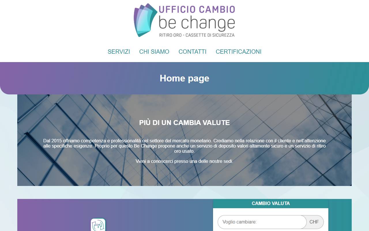 Anteprima del sito: BE Change SA