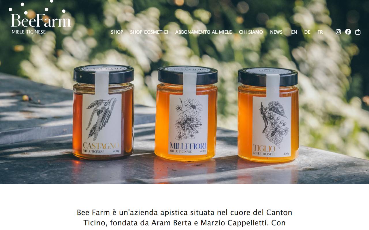 Anteprima del sito: Bee Farm Sagl