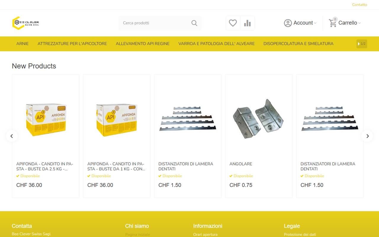 Anteprima del sito: Bee Clever Swiss Sagl