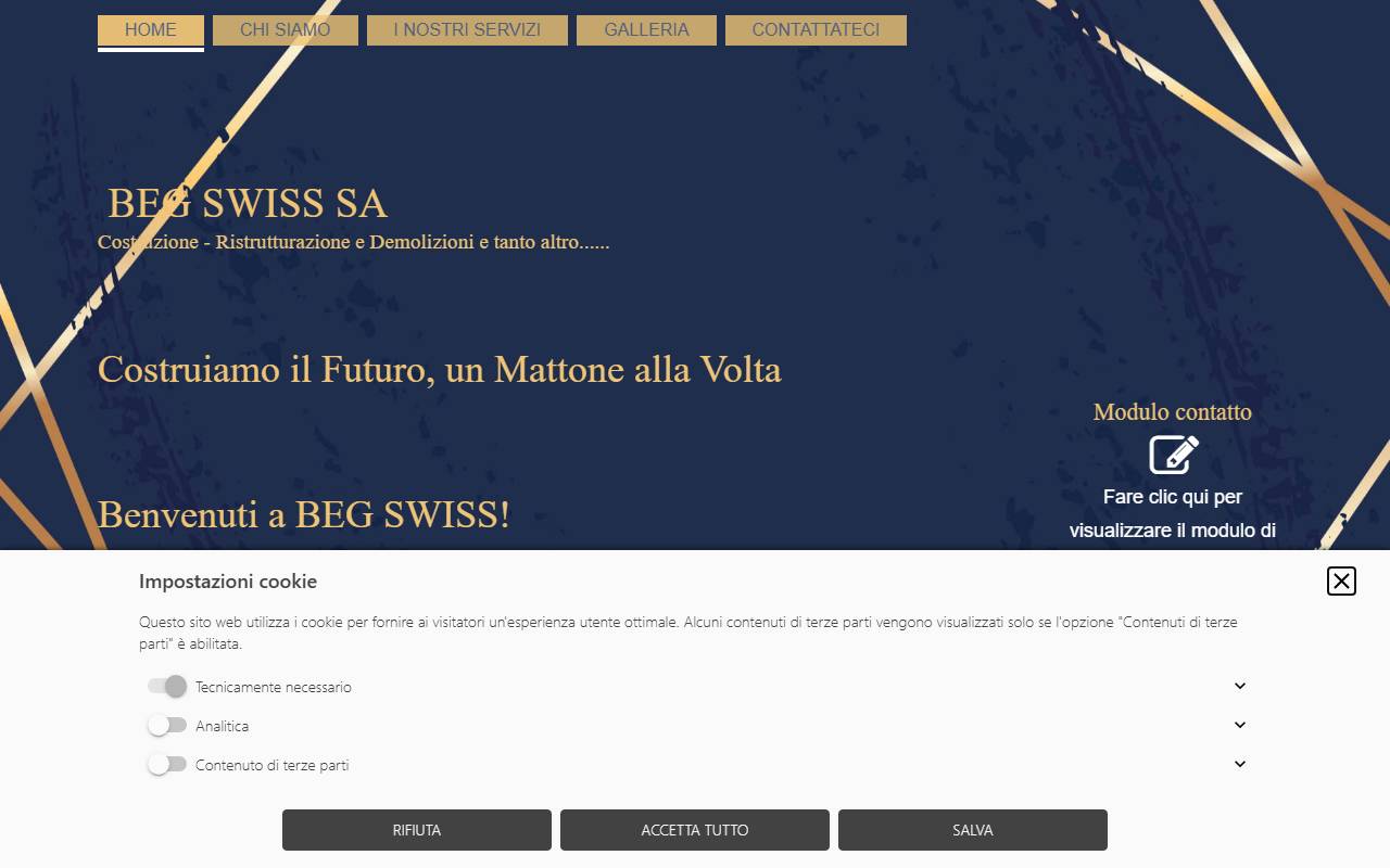 Anteprima del sito: BEG SWISS SA
