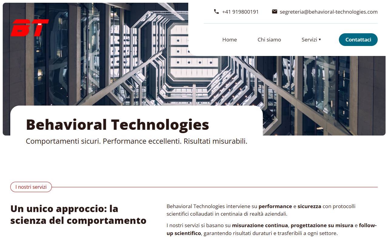 Anteprima del sito: BEHAVIORAL TECHNOLOGIES SA