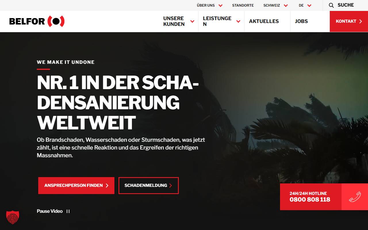 Anteprima del sito: BELFOR (Suisse) AG