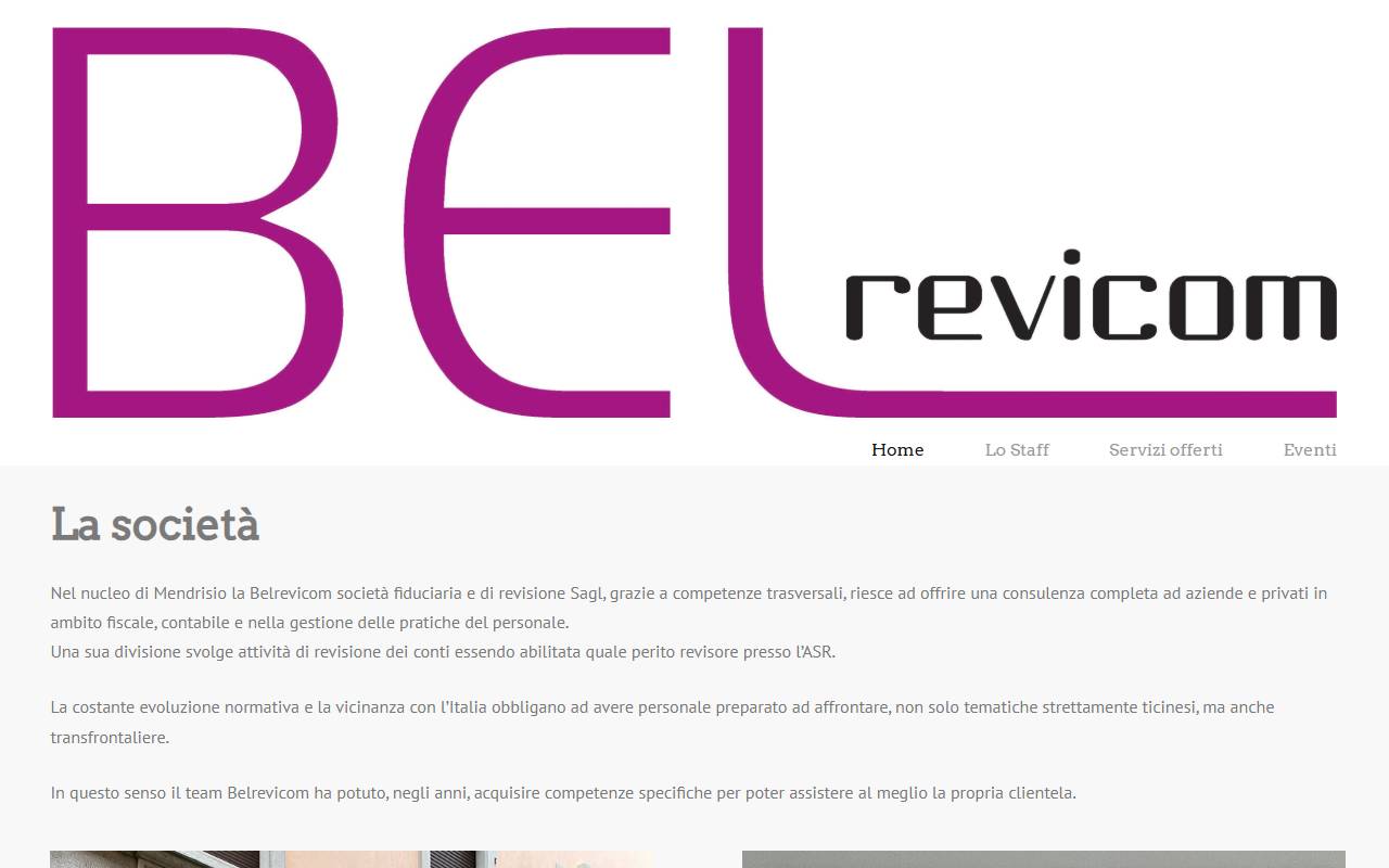 Anteprima del sito: Belrevicom società fiduciaria e di revisione Sagl
