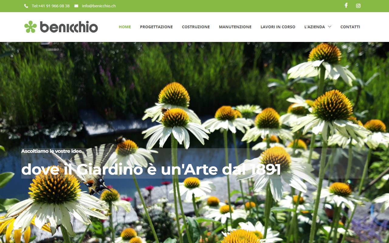 Anteprima del sito: Benicchio Giardini SA
