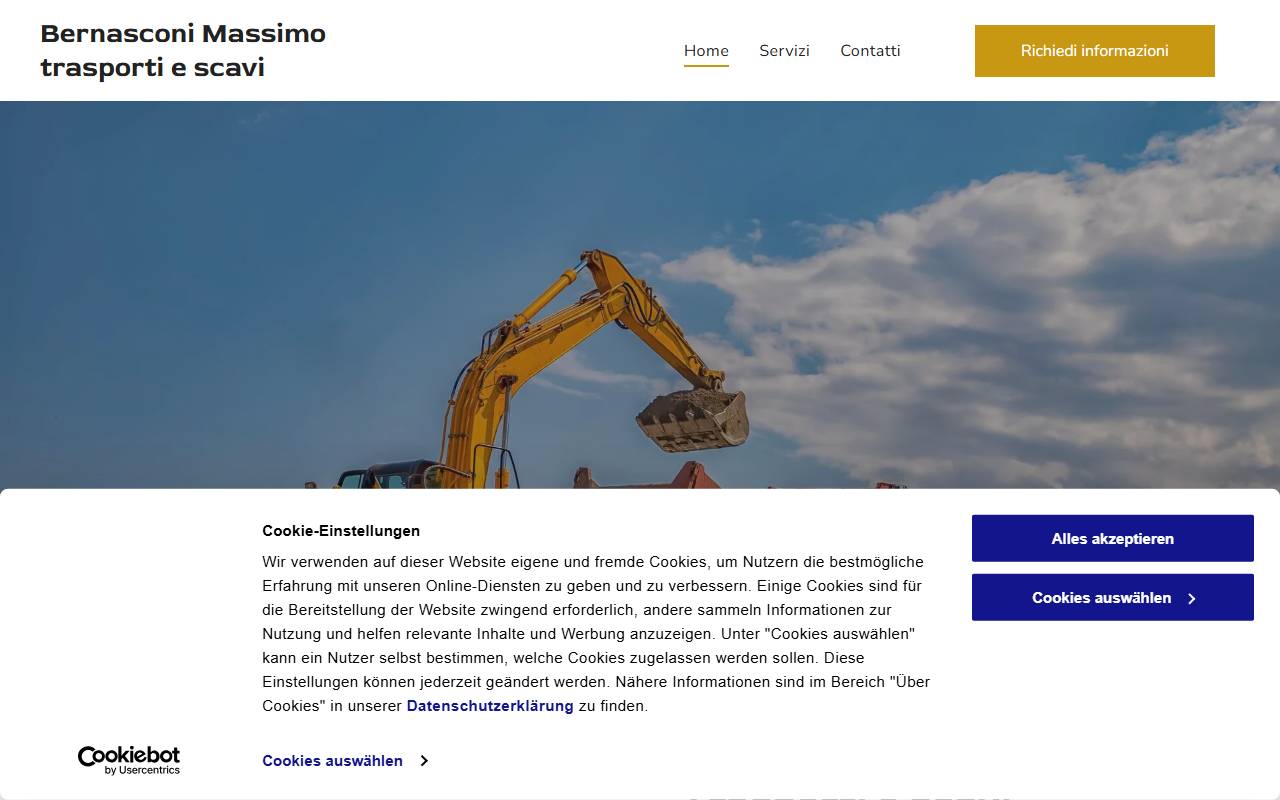 Anteprima del sito: Bernasconi Massimo trasporti e scavi