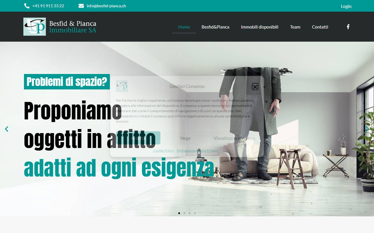 Anteprima del sito: Besfid & Pianca Immobiliare SA
