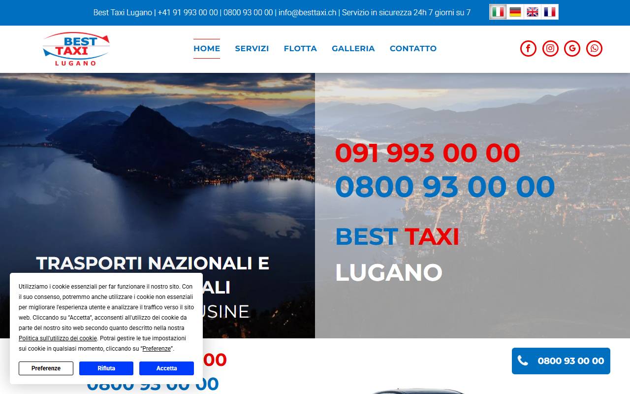 Anteprima del sito: Best Taxi Lugano Sagl