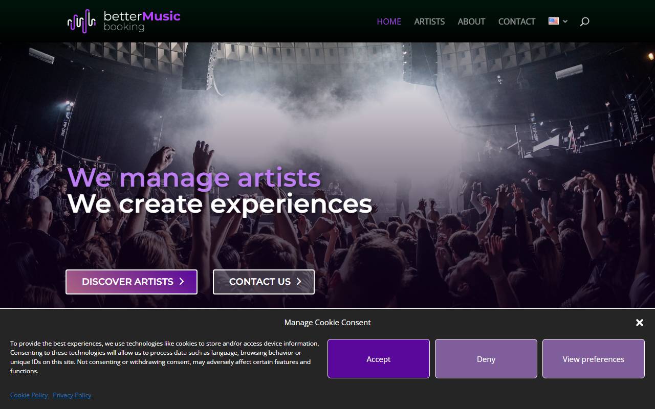 Anteprima del sito: Bettermusic Booking di Paolo Fazekas