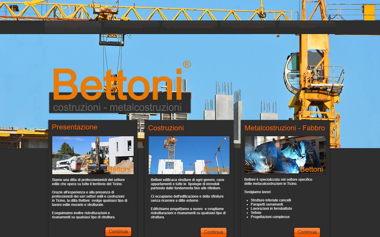 Anteprima del sito: Bettoni costruzioni-metalcostruzioni