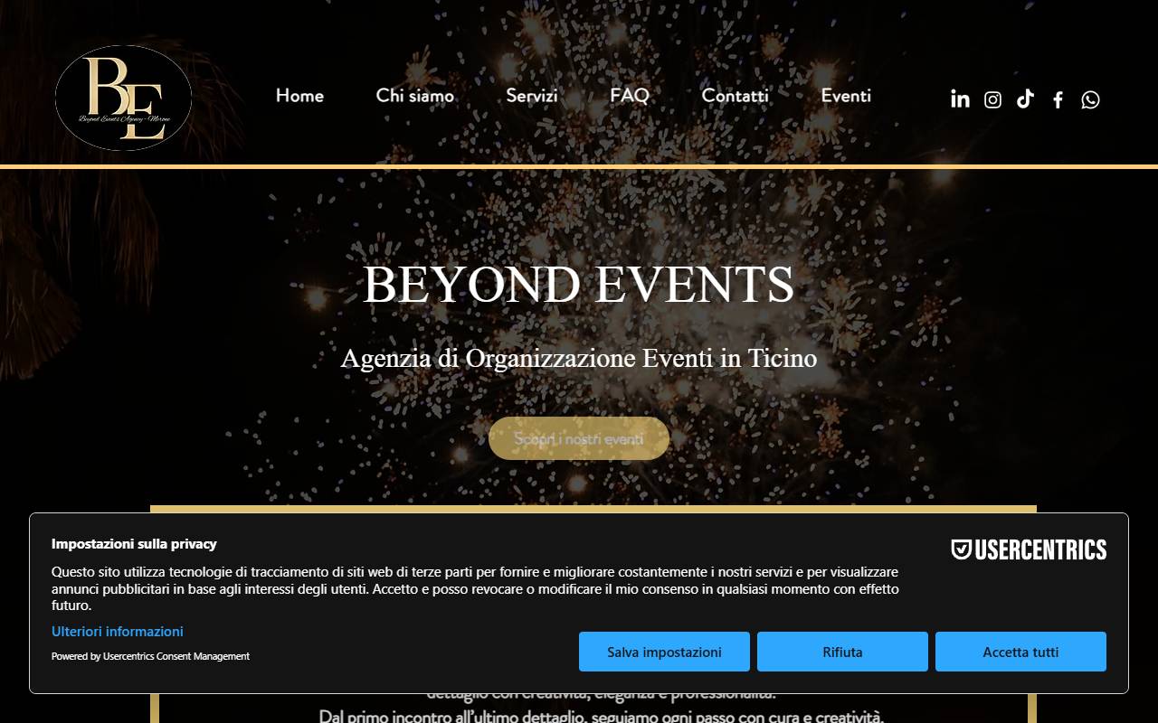 Anteprima del sito: BEYOND EVENTS AGENCY MERONE